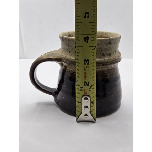Vintage Studio Art Pottery Handcrafted Green Drip Glazed Stoneware Mug - Picture 8 of 10